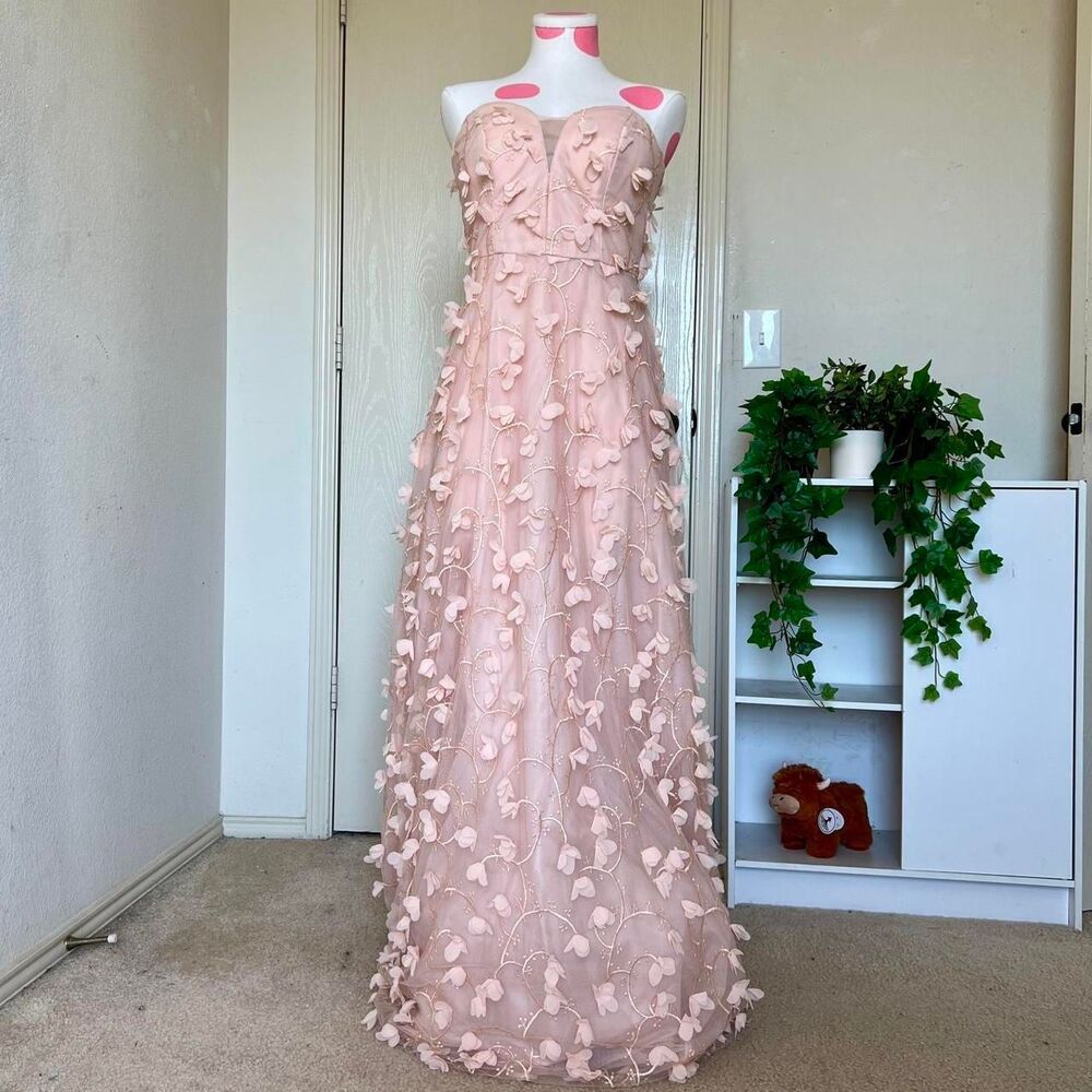 Pink Floral Prom Dress
